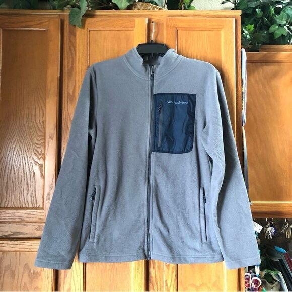 Vineyard Vines Women’s Gray Full Zip Fleece Jacket Size S Cozy Warm - Picture 5 of 13